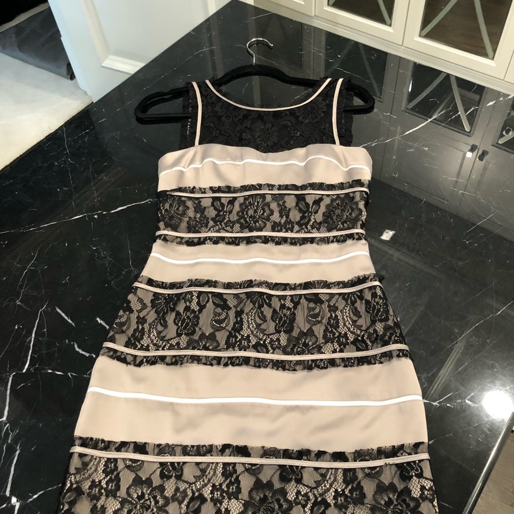 BCBGeneration Grey and black lace dress